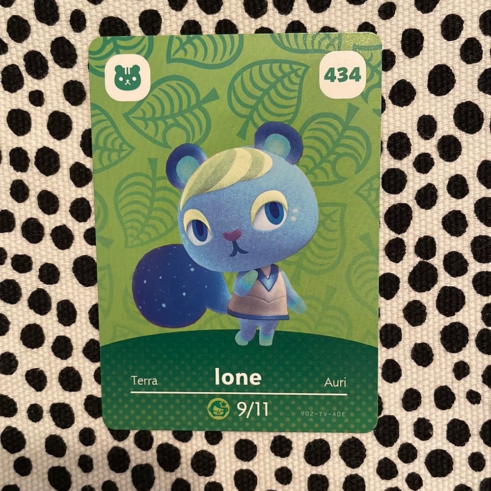 Genuine ACNH Ione amiibo card